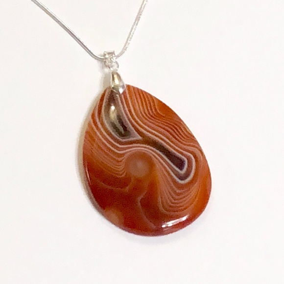 JK Designs Jewelry - CINNAMON & SPICE. Swirled Eye Banded Agate Necklace & Ayaka Jasper Earrings